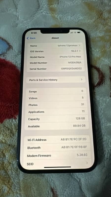 iphone 12pro max 128gb pta approved 2