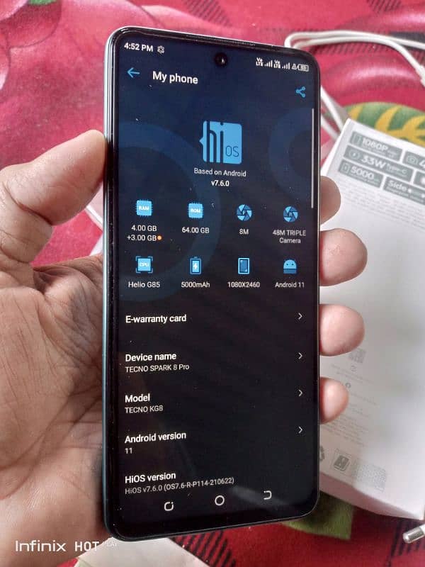 Tecno Spark 8 pro 4+3/64 GB complete SAMAN sealed mobile 5