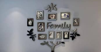 3D wooden family tree wall photo frame.