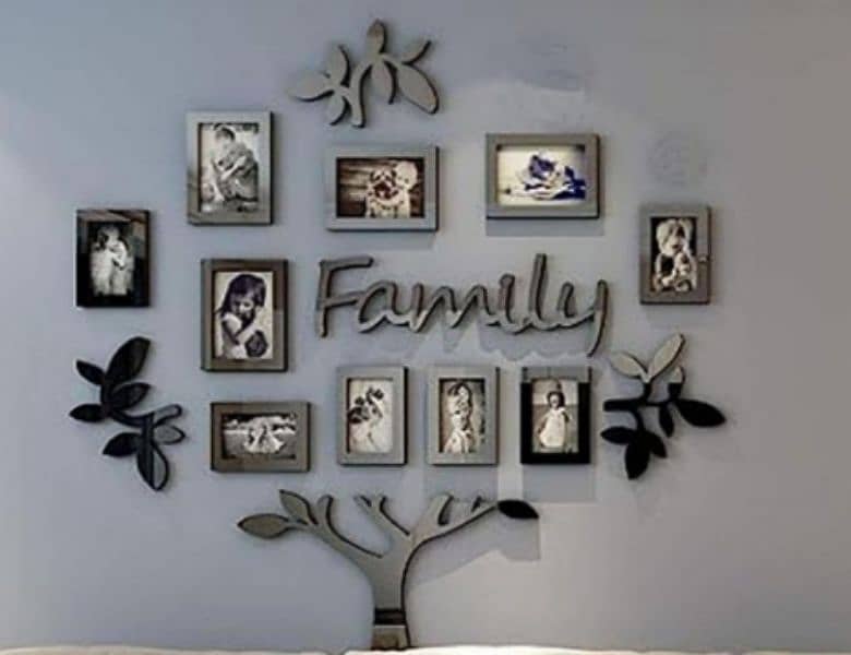 3D wooden family tree wall photo frame. 1