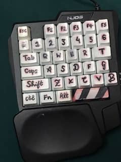 One hand keyboard with mouse and mouse pad and connector