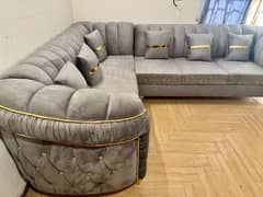 L shape corner 6 seater sofa set 2 months used