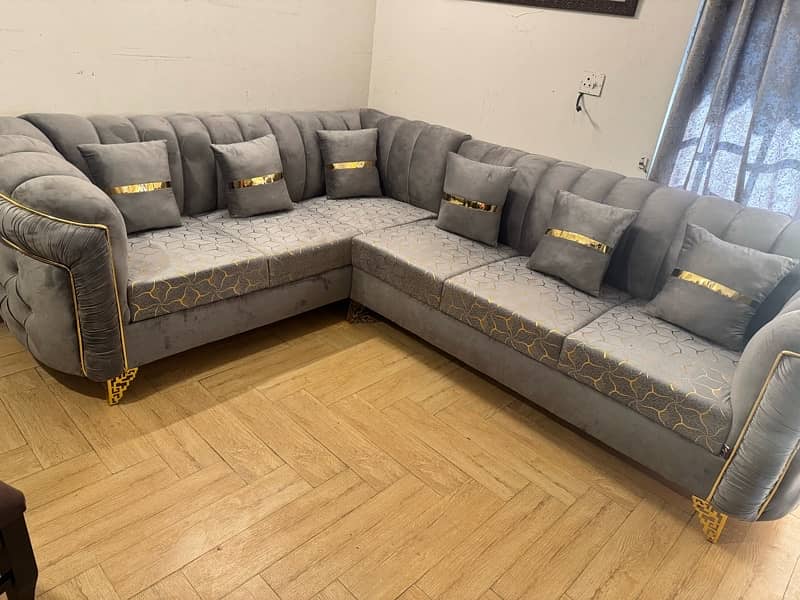 L shape corner 6 seater sofa set 2 months used 1