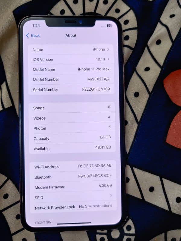 Iphone 11 Pro Max 64GB Gold Dual physical 1