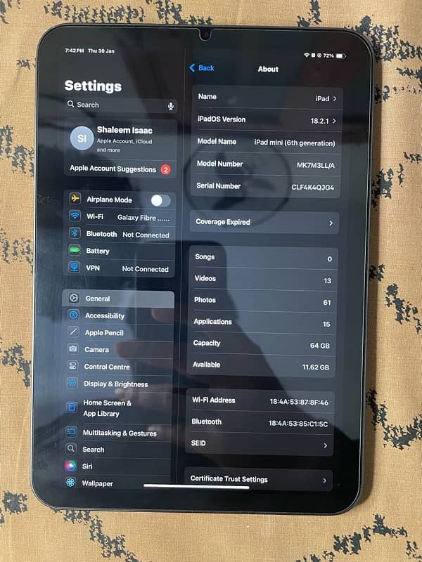 Ipad mini 6 -64Gb / wifi variant 5