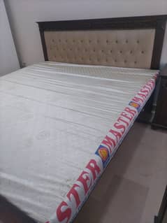 Wooden King size bed with mattress