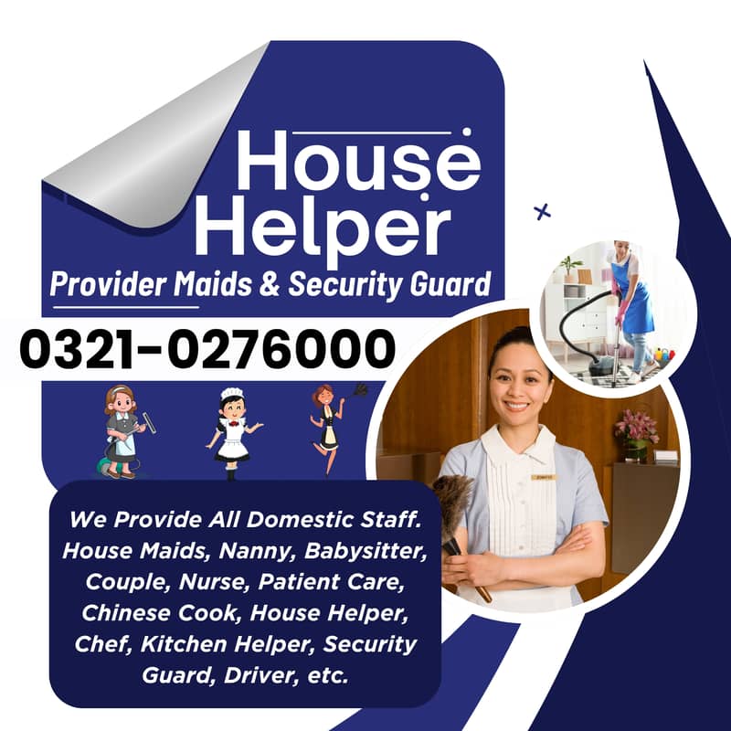 Maids , Nanny , Baby Sitter , Nurse , Chef , Cook , Maid Available etc 0