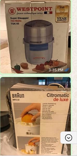 West Point Chopper and Braun Juicer 1