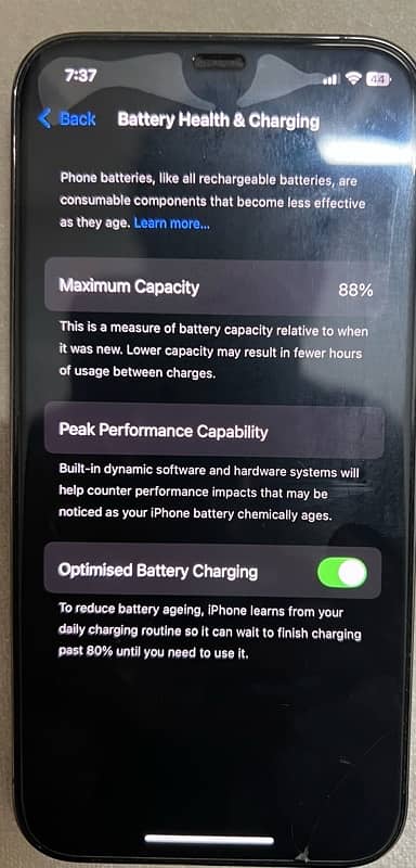 Iphone 12 pro PTA approved 128 GB, 88% BH. 2