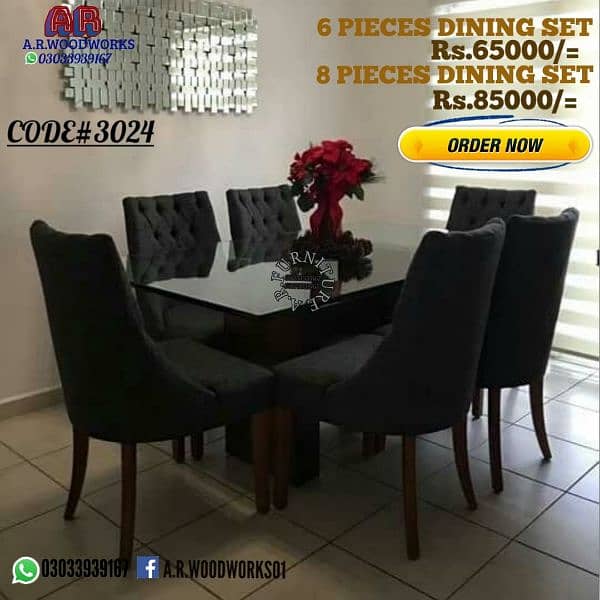 DINING TABLE / DINING CHAIRS / CHAIRS SET 6