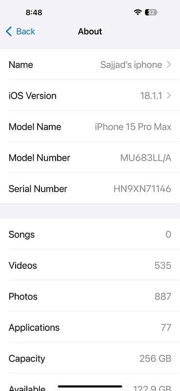 iphone 15 pro max 256 Gb jv BHT 91% 10/10 5