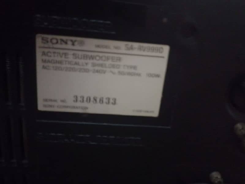 Sony woofer system 10 by 10 condition A1 condition 5