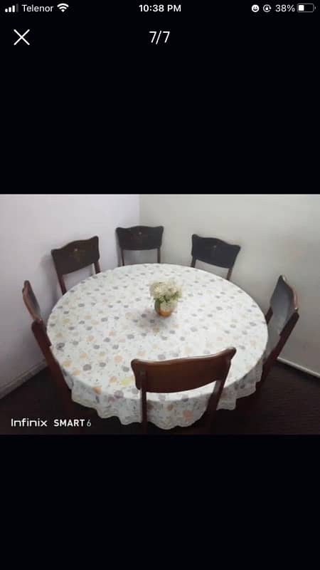 wooden dinning table with 6 chairs 1