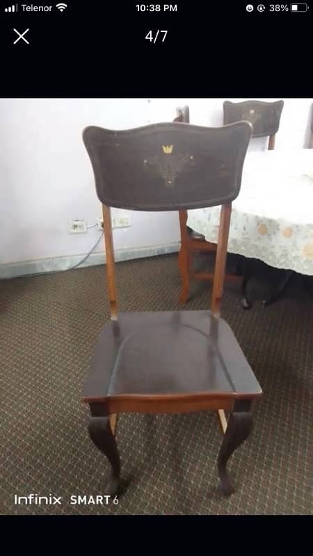 wooden dinning table with 6 chairs 5