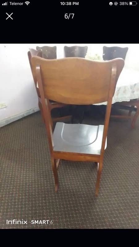 wooden dinning table with 6 chairs 6