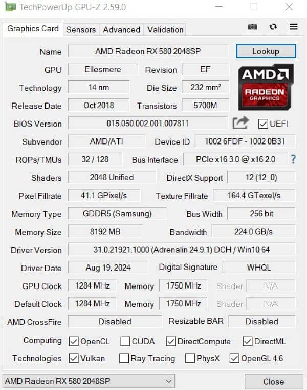 AMD Rx580 8Gb 6