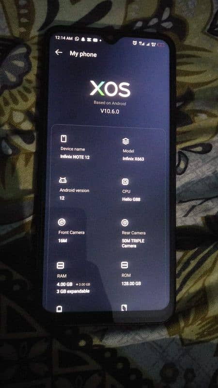 INFINIX NOTE 12 4+3/128 read add 2