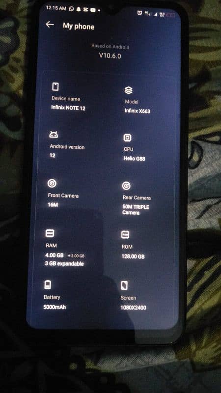 INFINIX NOTE 12 4+3/128 read add 3