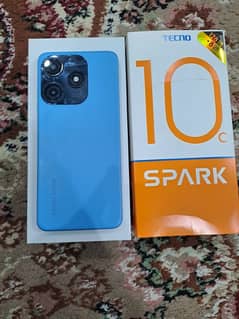 Techno spark 10C with complete accessories and box