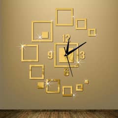 Golden Acrylic 3D Wall Clock - Beautifully Designed for Your Home