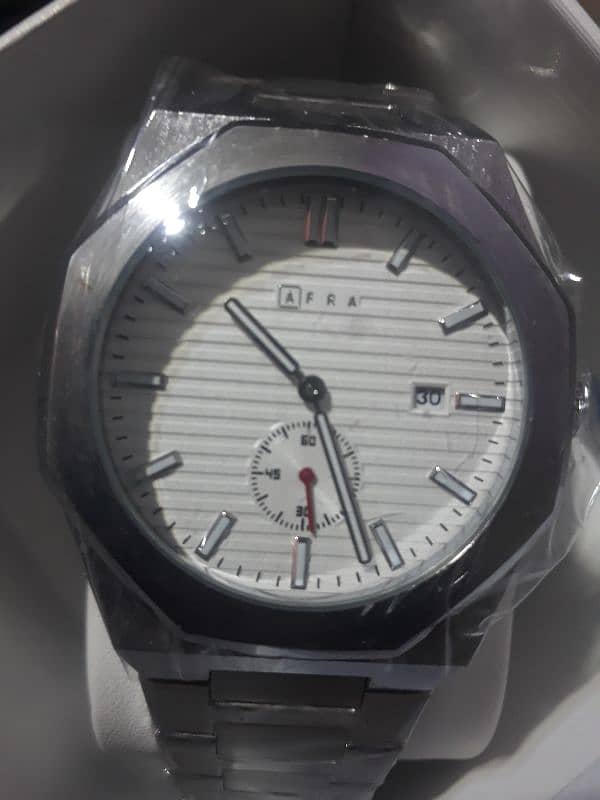 AFRA WATCH BRANDED NEW IMPORT FROM UAE STAINLESS STEEL WITH BOX PAKCK 0