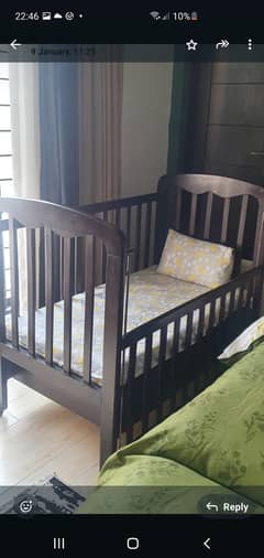 Wooden baby crib