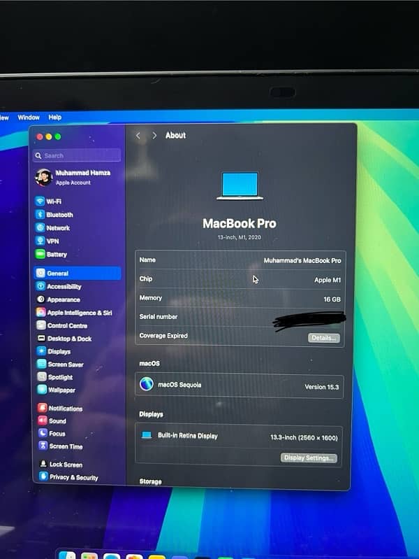 macbook pro M1 2020 13 inch 2