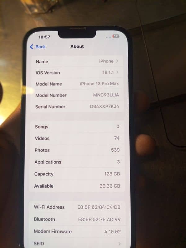 iphone 13 pro max 128 Gb jv 10/9 condition 6