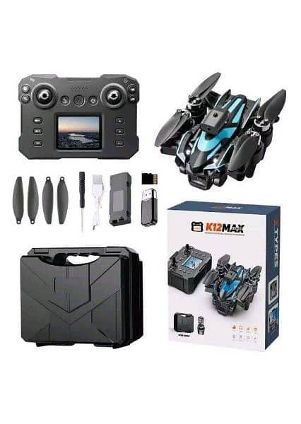 K12MAX GPS LCD DISPLAY DRONE WITH TRIPLE CAMERA AND CARRYING BAG 8K 1