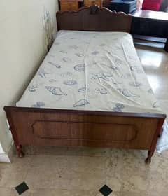 2 Single Pure Wooden Beds with Mattresses – Like New Condition