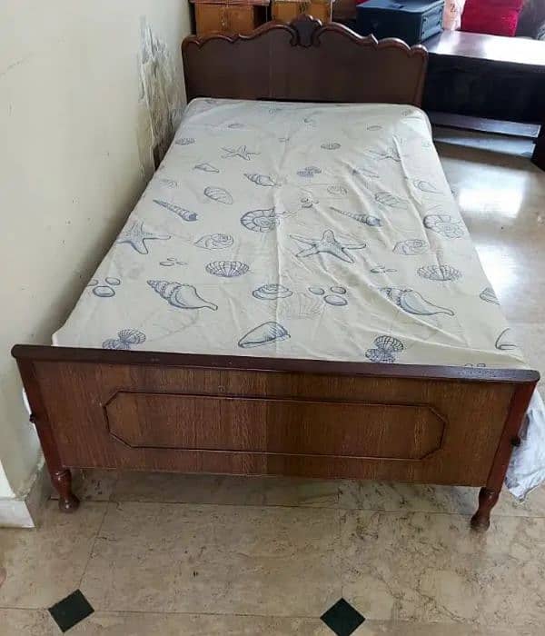 2 Single Pure Wooden Beds with Mattresses – Like New Condition 0