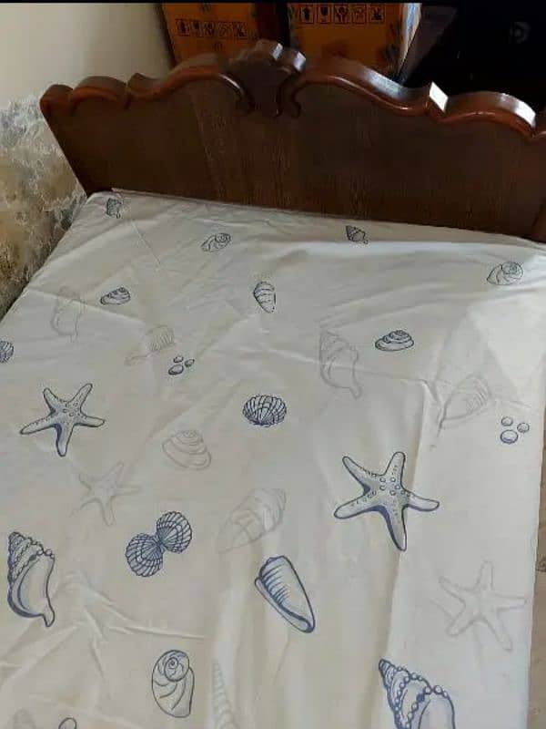 2 Single Pure Wooden Beds with Mattresses – Like New Condition 1