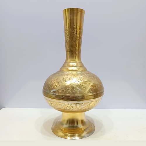 Vintage Brass Large Size Hand-Engraved Vase/Flower Pot 1