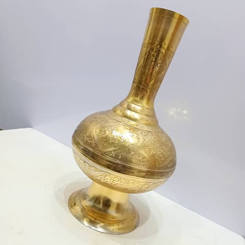 Vintage Brass Large Size Hand-Engraved Vase/Flower Pot 2