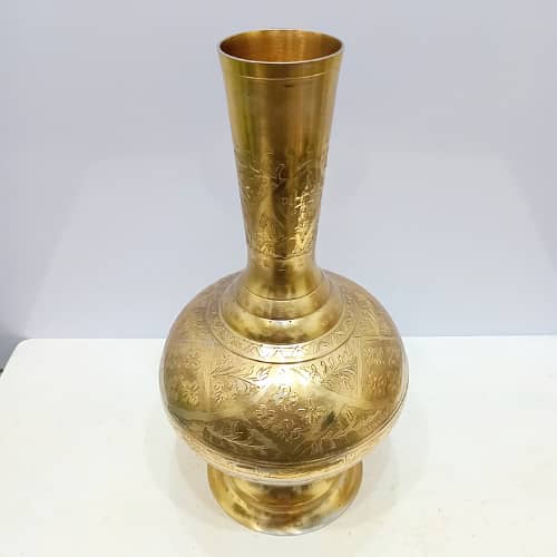 Vintage Brass Large Size Hand-Engraved Vase/Flower Pot 3