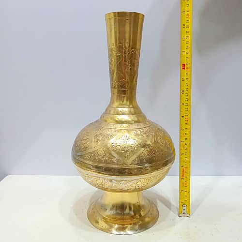 Vintage Brass Large Size Hand-Engraved Vase/Flower Pot 4