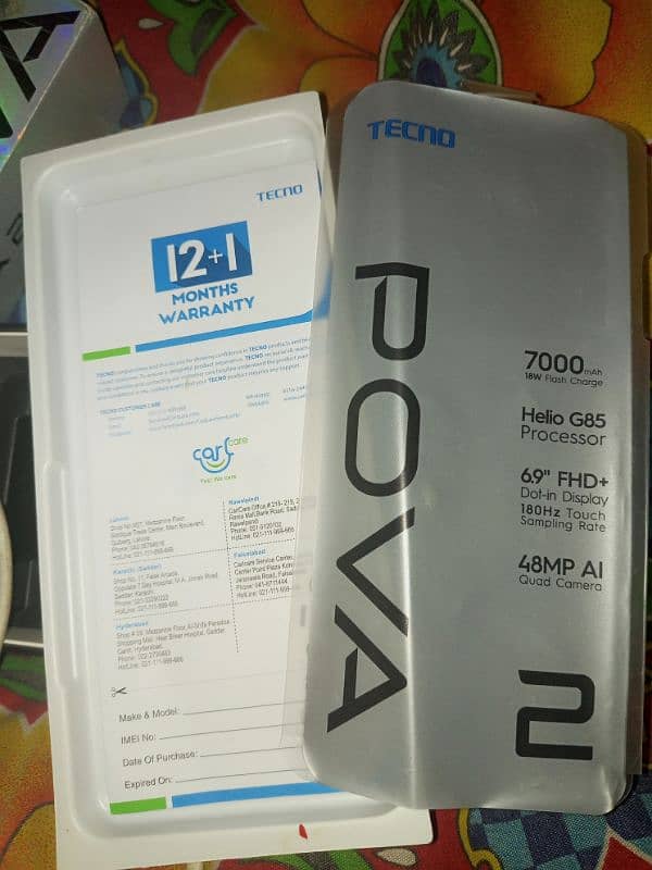 Tecno Pova 2 10 by 10 Condition box, charger,not essue 1