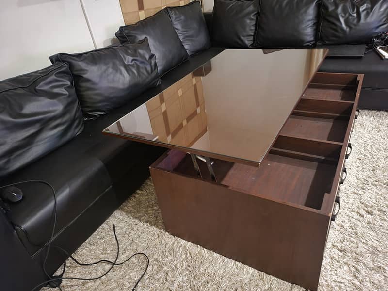 Center table with hidden compartment. 1