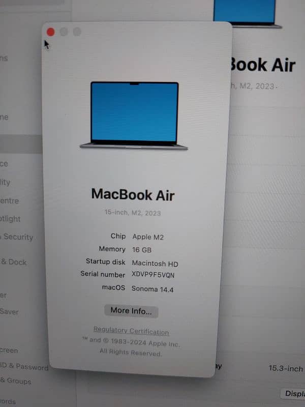 Macbook Air M2 15 inch 2023, 16GB, 1TB 4