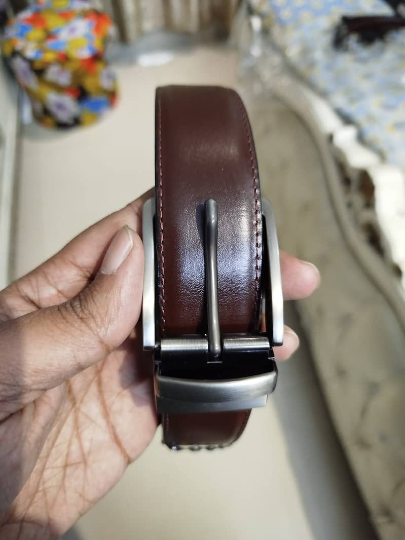 2 in 1 Belt - High End Original Cow Leather Belt with premium Buckle 4