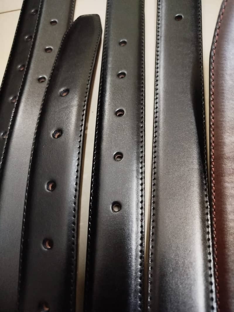 2 in 1 Belt - High End Original Cow Leather Belt with premium Buckle 9