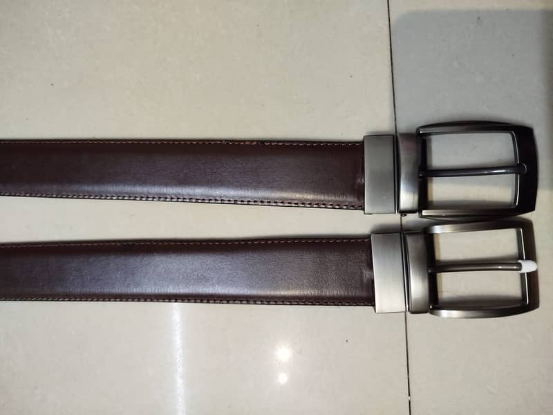 2 in 1 Belt - High End Original Cow Leather Belt with premium Buckle 13