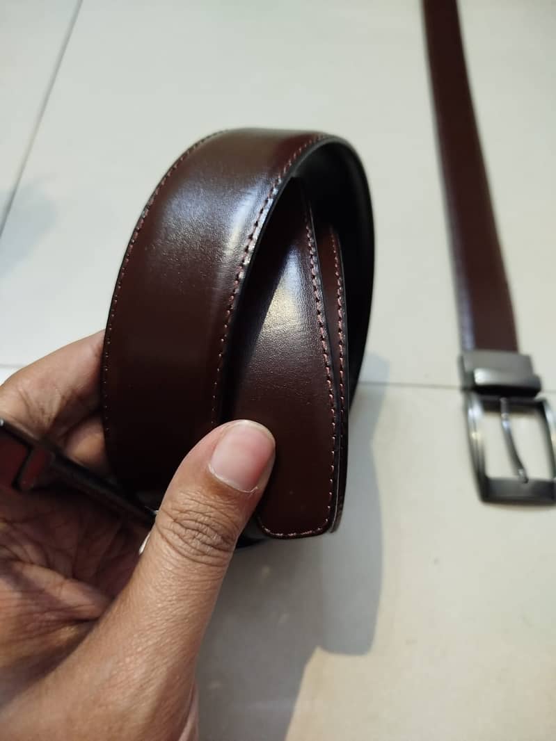 2 in 1 Belt - High End Original Cow Leather Belt with premium Buckle 14