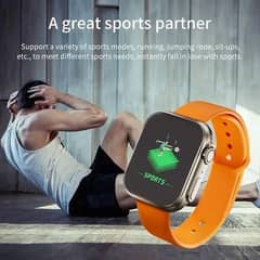 Durable Orange Smart watch with health and Fithness Tracking