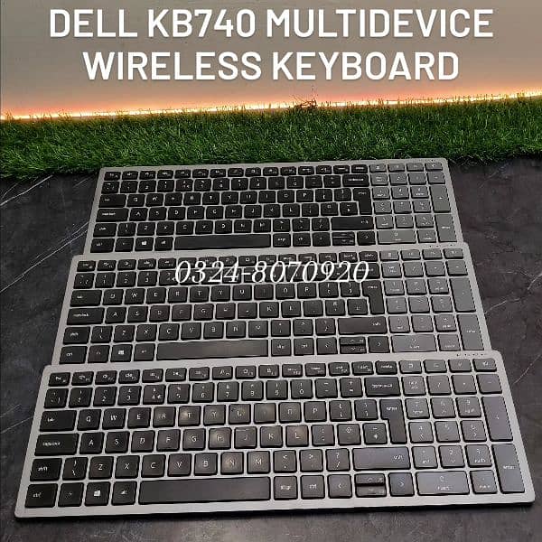 Dell KB740 Multidevice Wireless Bluetooth Keyboard Mini Small Grey 740 0