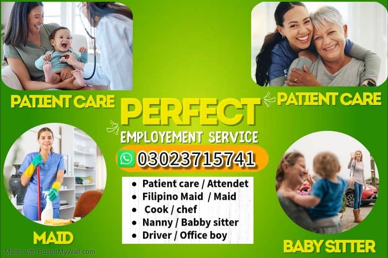 Nurse/Care Taker/Patient attendant/Nanny/Helper/Maid/Cook available 0