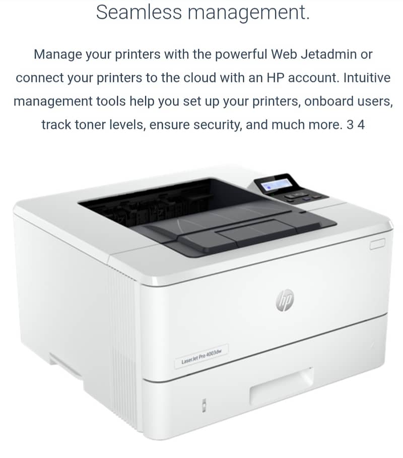 HP LaserJet Pro 4003dw Wireless Auto-Duplex Printer 2Z610A, Black & W 3