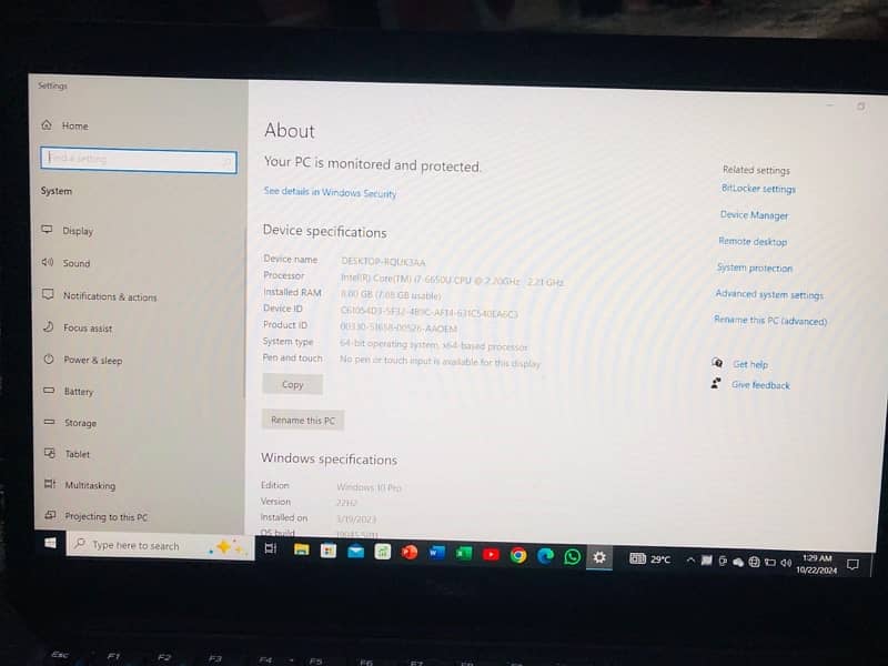 Dell laptop Latitude i7 6th generation 8/256gb 0