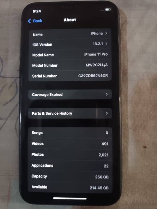 iphone 11 pro 256 gb non PTA Factory unlock 8