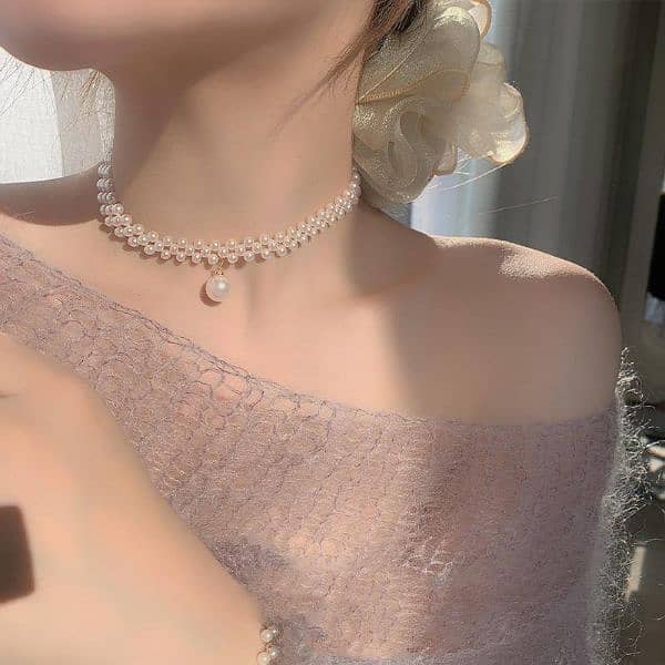 1pc Pearl Stone Choker For Women and Girls 2